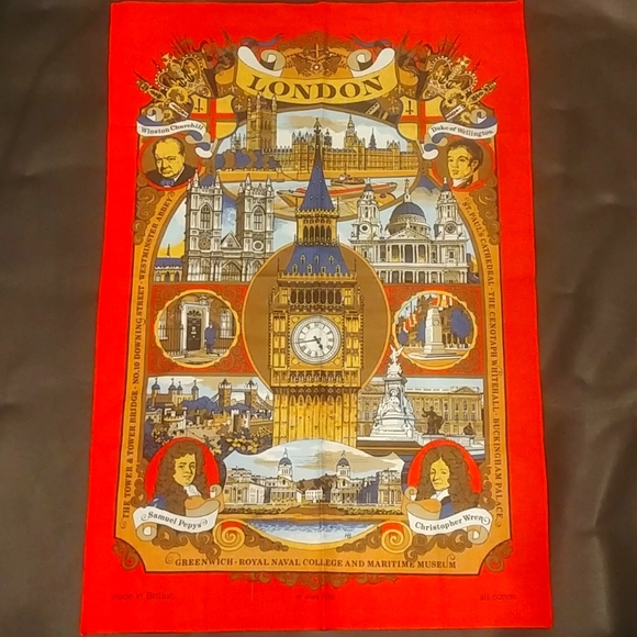Vintage Other - Vintage London Irish Linen Souvenir Tea Towel